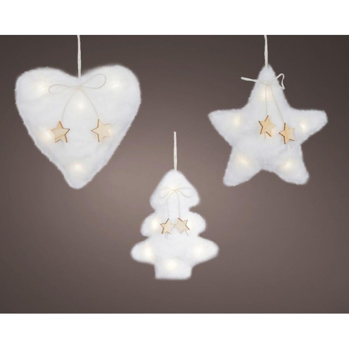 OGGETTI NATALIZI INNEVATI LED 3 ASSORTITI H.18